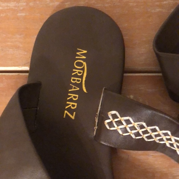 Morbarrz Brown PU Ankle Wrap Sandals Sz 38 NWOT - Picture 2 of 6